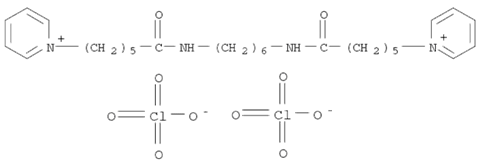 65294-05-5,Pyridinium, 1,1-(1,6-hexanediylbis(imino(6-oxo-6,1-hexanediyl)))bis-, diperchlorate,6-pyridin-1-yl-N-[6-(6-pyridin-1-ylhexanoylamino)hexyl]hexanamide diperchlorate;
